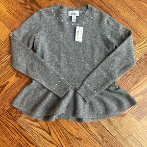 NWT Central Park West Girls Grey Sweater Size 10